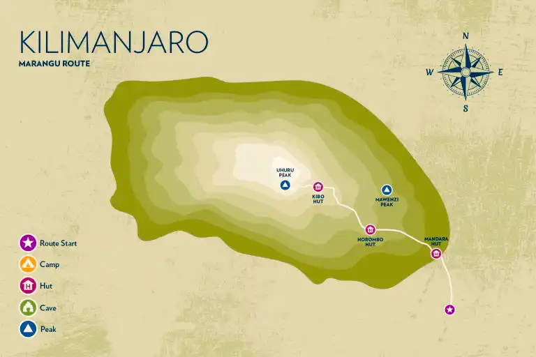 The Marangu Route Map